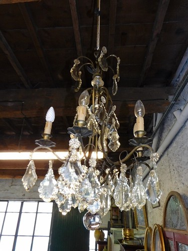 Lustre pampilles laiton 6 - lustre, et