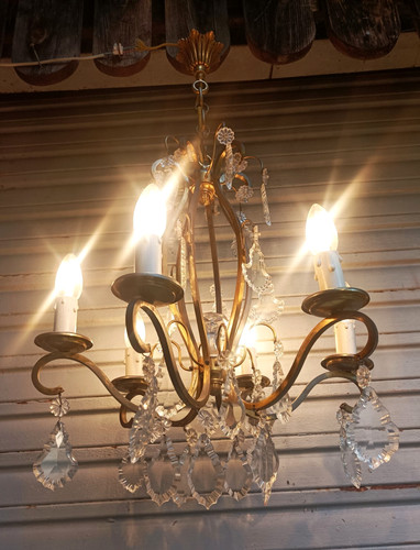 Imposant lustre cage - , laiton